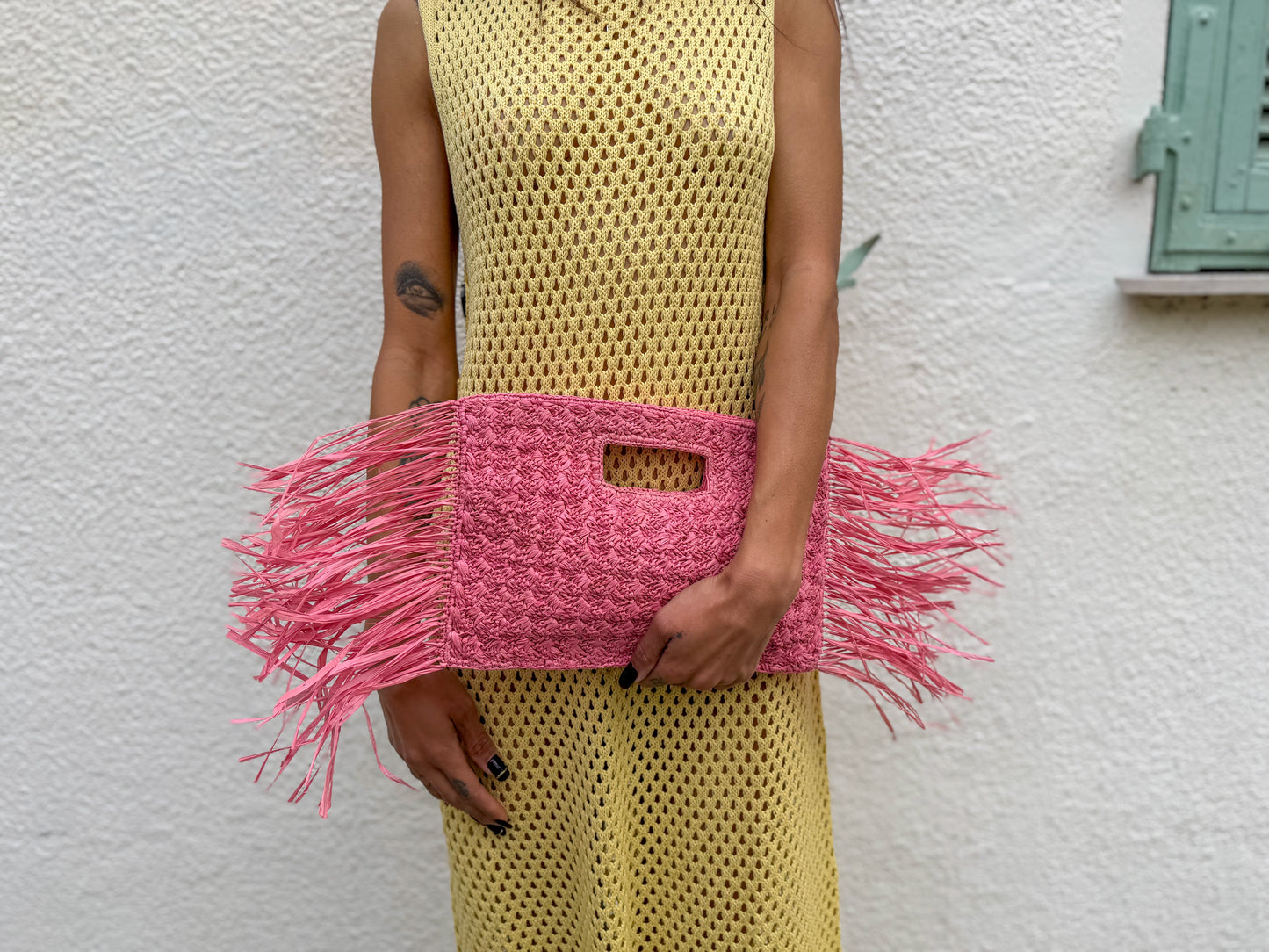 POCHETTE EN RAPHIA SAMA
