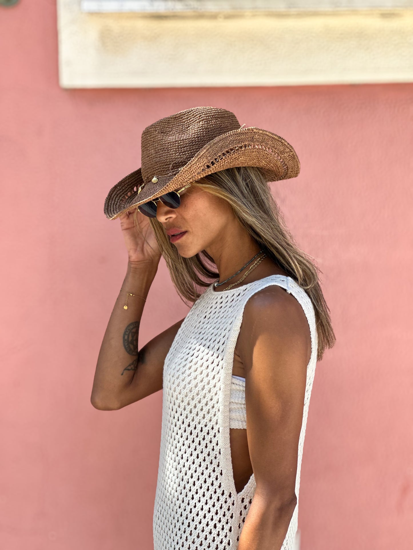 CHAPEAU COW-BOY EN RAPHIA MASOANDRO