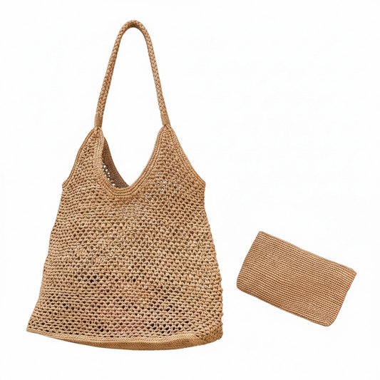 SAC EN RAPHIA JOJO AVEC POCHETTE